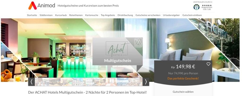 Hotel Deal: 50€ Wertgutschein für 19€ und weitere Optionen