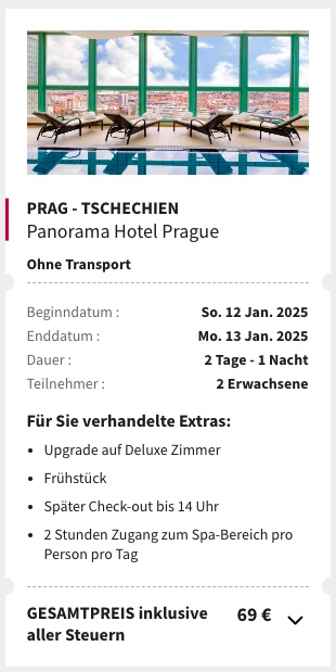 Prag Reise – 1 Nacht im 4* Hotel + Frühstück & Spa ab 35€ p.P.