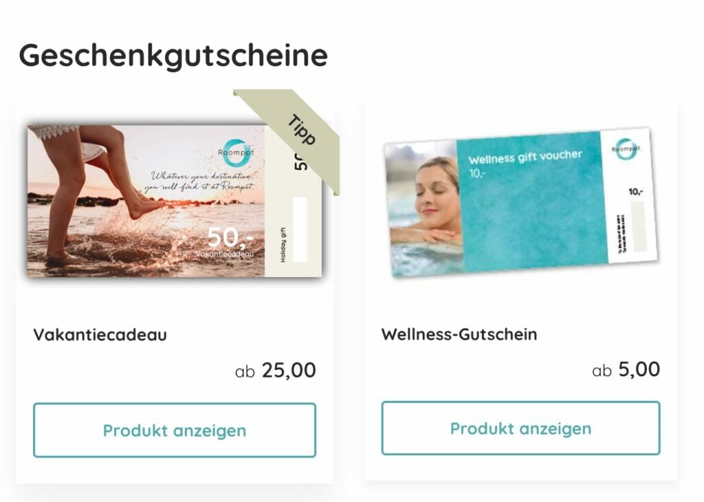 Roompot Geschenkgutschein