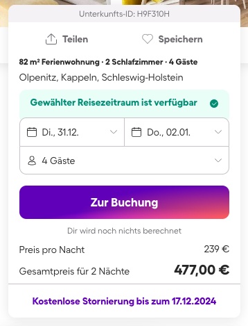 Silvester an der Ostsee: 3 Tage im Apartment inkl. Sauna & Kamin ab 131€ p.P. (bei 4 Leuten)