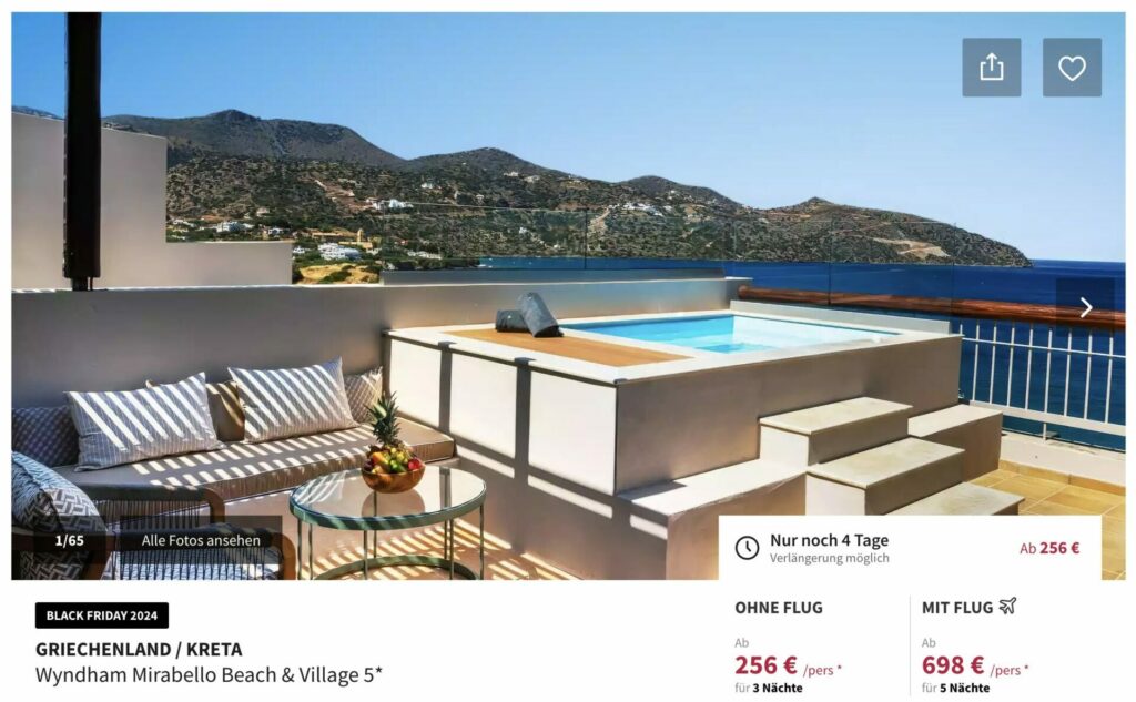 Griechenland Hotel – 4 Tage auf Kreta + HP & Extras ab 259€ p.P.