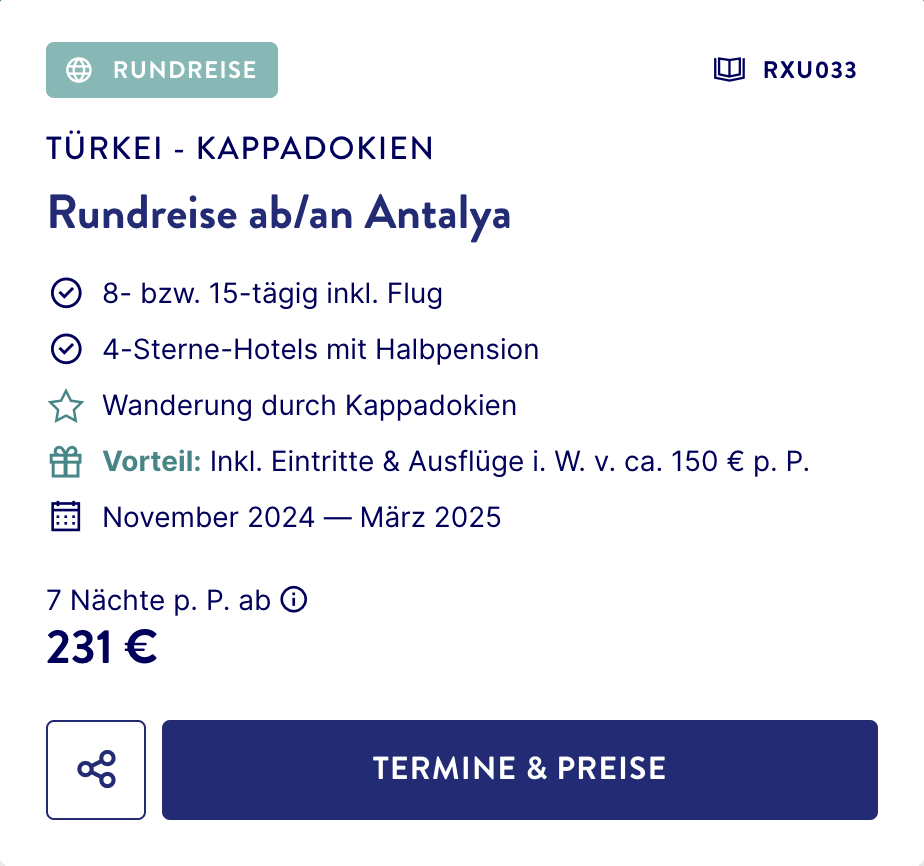 Kappadokien Rundreise: 8 Tage mit Flug, 4* Hotels, Halbpension & Ausflügen ab 143€ p.P. (DZ)