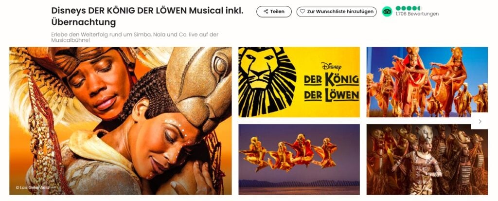 König der Löwen in Hamburg: Hotel + PK2 Tickets ab 107€ p.P. (DZ)