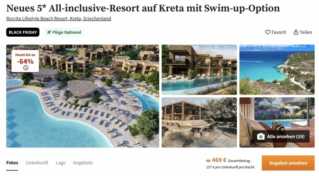 Luxushotel auf Kreta – 5 Tage im 5* Hotel mit HP & Zimmer mit Meerblick & Privatpool ab 543€ p.P.