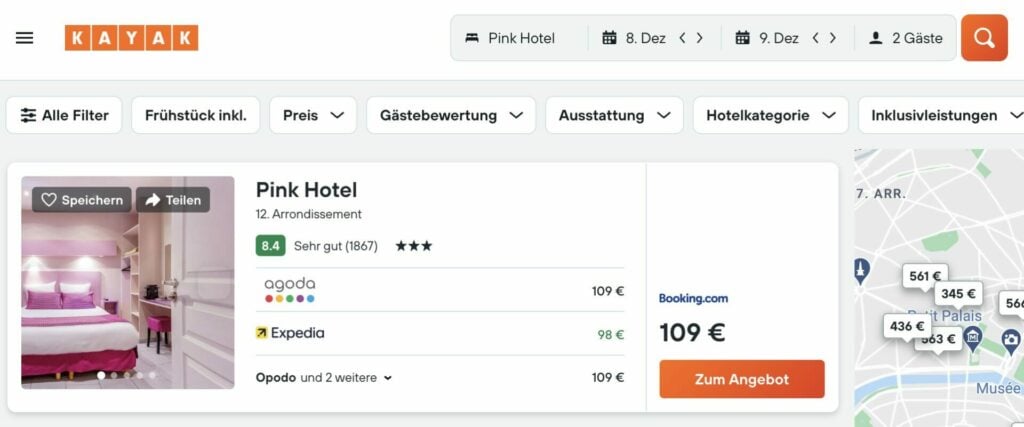 Städtetrip nach Paris – Übernachtung im pinken Hotel ab 54€ p.P.