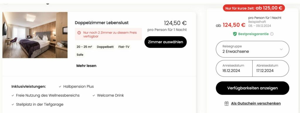 Auszeit in den Bergen: 1 Nacht im tollen Hotel mit Halbpension ab 135€ p.P. im DZ