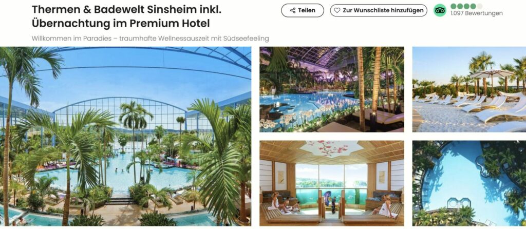 Therme Sinsheim: Hotel nach Wahl, Frühstück & Eintritt ab 60€ p.P.