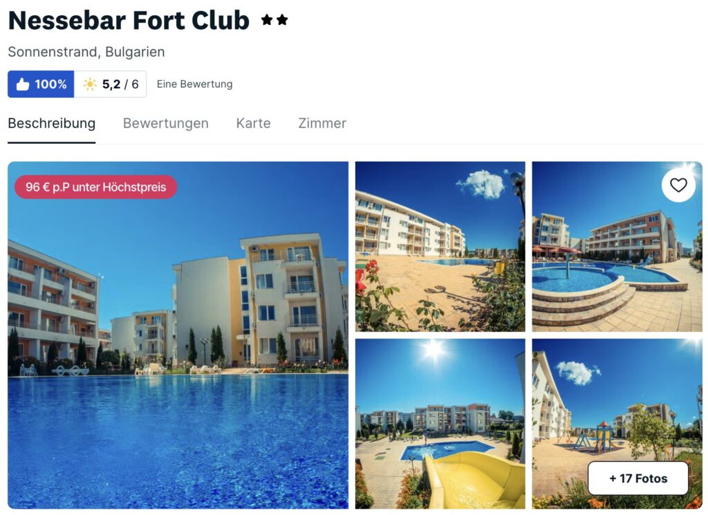 Bulgarien Urlaub: 1 Woche mit Flug und Hotel ab 189€ p.P. (DZ)