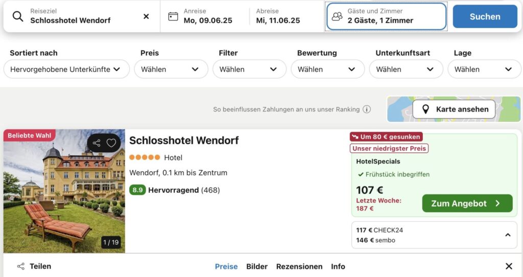 Mecklenburg Auszeit – 3 Tage im 5* Schlosshotel inkl. Extras für 78€ p.P. (DZ)