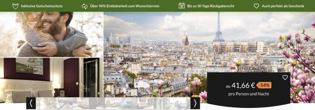 Paris Romantikurlaub: Hotel mit Frühstück ab 33€ p.P. (DZ)
