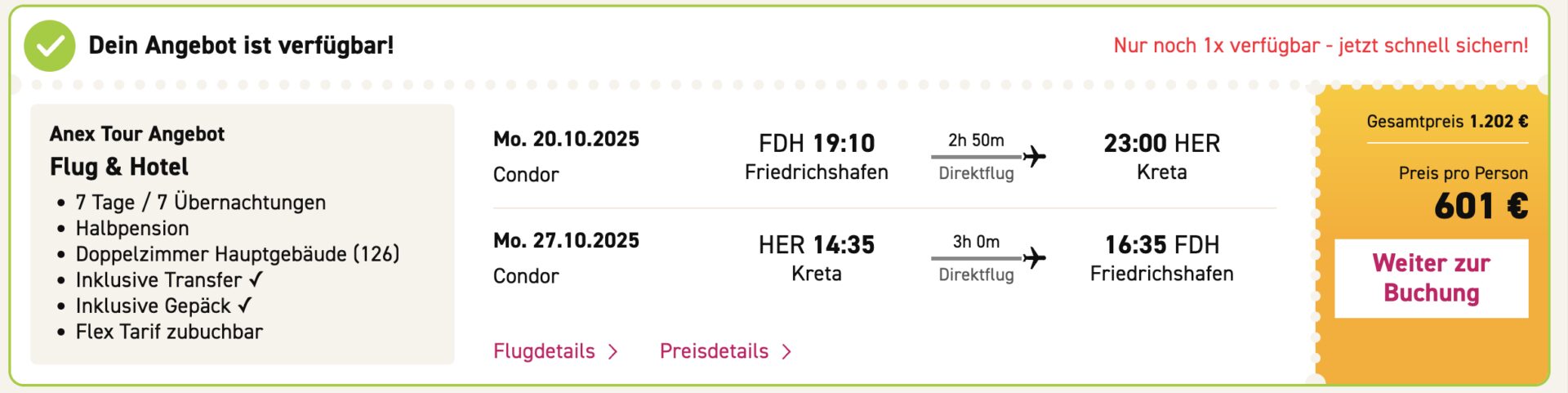 Kreta Schnäppchen: 10 Tage im 4* Strandhotel mit Halbpension und Flug ab 580€ p.P. (DZ)