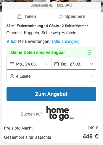 Luxus an der Ostsee: 4 Tage in einer Ferienwohnung am Wasser mit Terrasse und Whirlwanne ab 112€ p.P. bei 4 Leuten