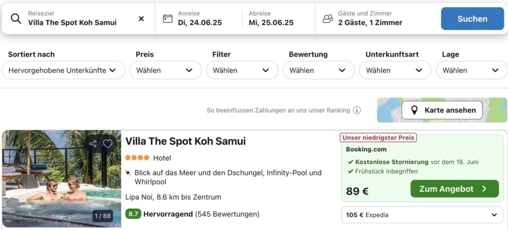 Luxusvilla auf Koh Samui: Übernachtung im Doppelzimmer in 4* Luxusvilla ab 54€ p.P.