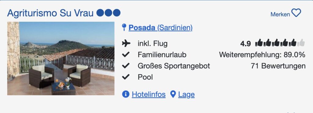 Sardinien Pauschalreise: 1 Woche mit Frühstück, Flug & Transfer ab 497€ p.P.
