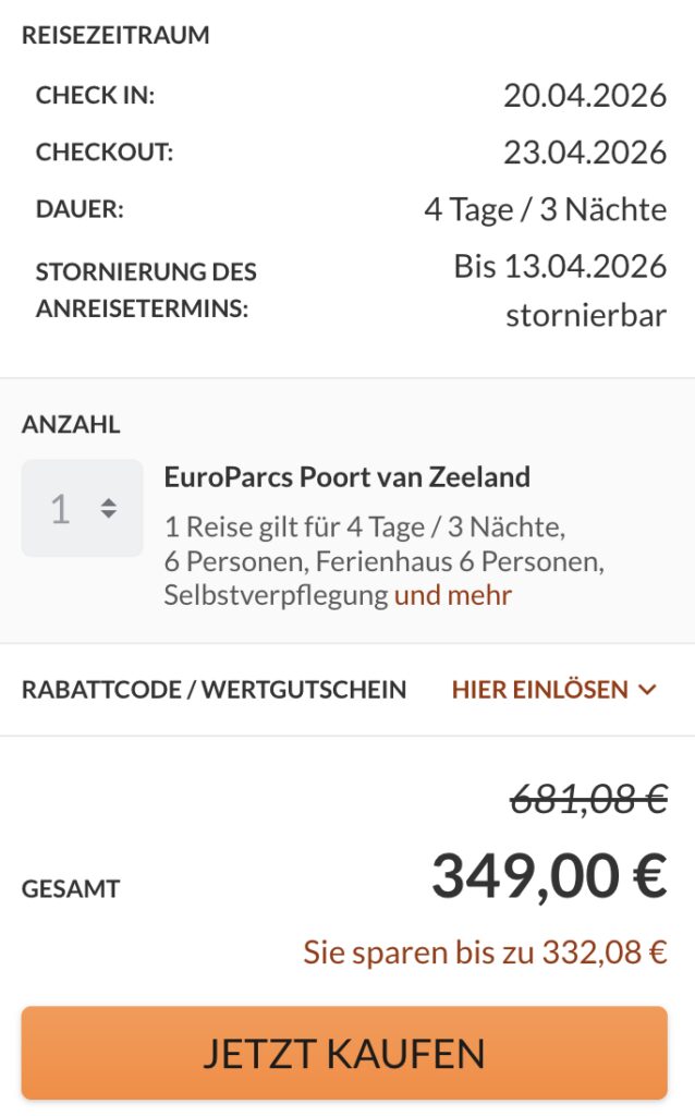 Urlaub an der Nordsee: 5 Tage im neuen Ferienpark am Meer ab 76€ p.P. (Vollbelegung)