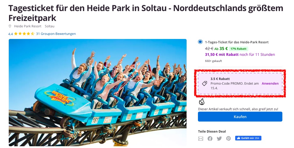 Heide Park Eintritt: undatierte Tagestickets für 31,50€ (statt 42€) / Pre Opening Event Ticket für 19€