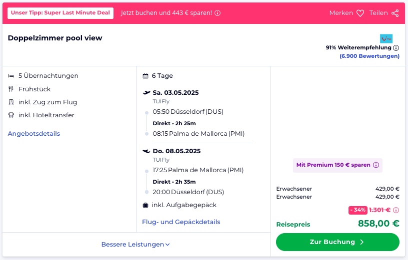 Mallorca Partytrip – 5 Nächte im zentralen 3* Hotel inkl. Frühstück & Flug ab 369€ p.P.