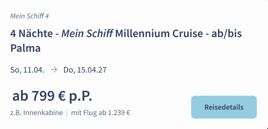 Mein Schiff® Reise: 9 Tage Atlantik + Mittelmeer mit All Inclusive & Extras ab 1.349€ p.P.
