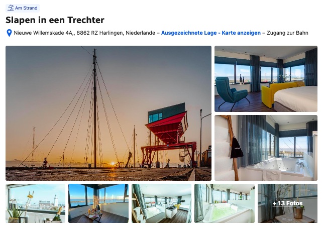 Auszeit in den Niederlanden: umgebauter Trichter mit Blick aufs Wattenmeer mit Jacuzzi und Frühstück für € p.P. (bei 2 Leuten)