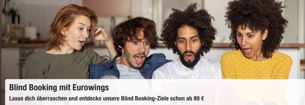 Blind Booking bei Eurowings: Kategorie auswählen und mit dem Ziel überraschen lassen! Hin & Rückflug ab 88€