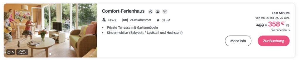 Center Parcs Urlaub: 4 Tage im Saarland am See ab 67€ p.P.