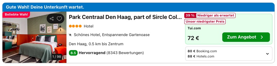 Den Haag Kurztrip: 4* Hotel in zentraler Lage ab 36€ p.P. (DZ)