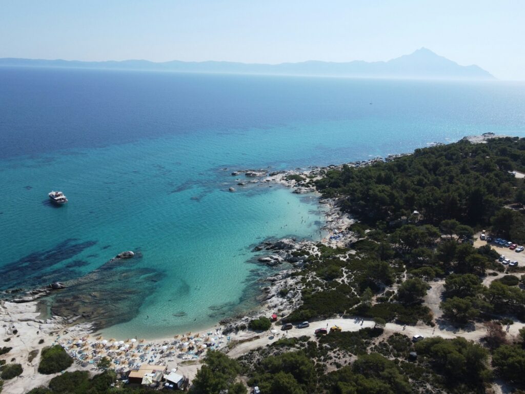 Griechenland, Halbinsel Chalkidiki, Strand Kavourotrypes