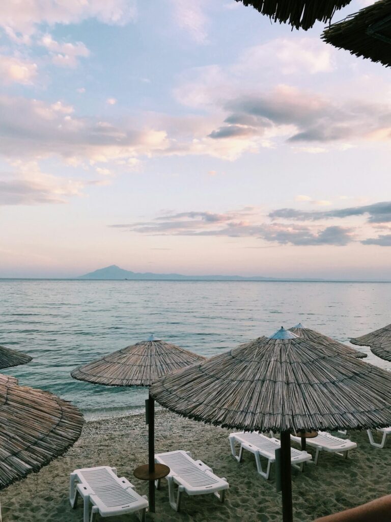 Griechenland, Sonnenuntergang auf der Insel Thassos