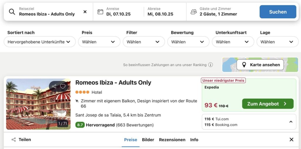 Ibiza Kurztrip: stylisches Erwachsenenhotel ab 49€ p.P. (Doppelzimmer)