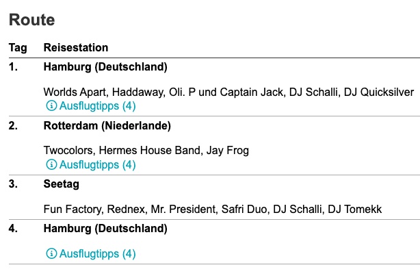 Kreuzfahrt Kracher: 4 Tage 90s Super Cruise mit bekannten Live Acts und Vollpension ab 799€ p.P.