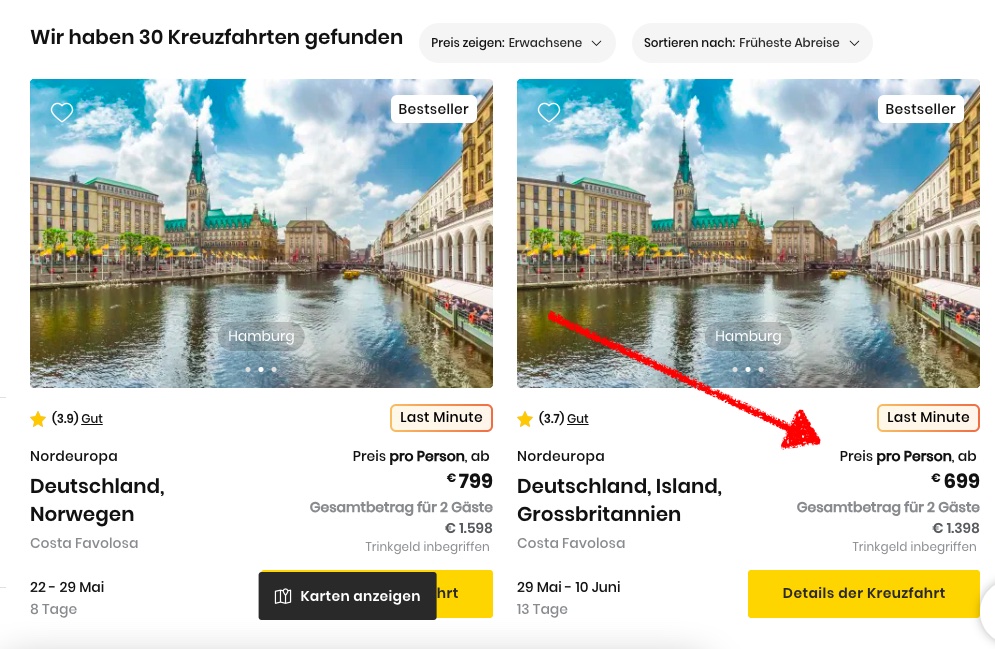 Kreuzfahrt nach Island: 13 Tage mit Vollpension ab 699€ p.P. (Doppelkabine)