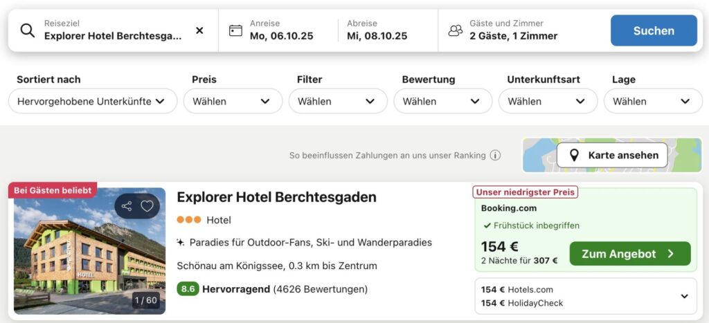 Kurzurlaub Berchtesgadener Land: 3 Tage im Hotel nahe Königssee + Frühstück ab 126€ p.P.