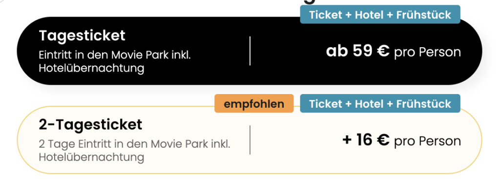 Movie Park Bottrop: Hotel und 2 Tage Eintritt ab 80€ p.P. (bei 2 Leuten)
