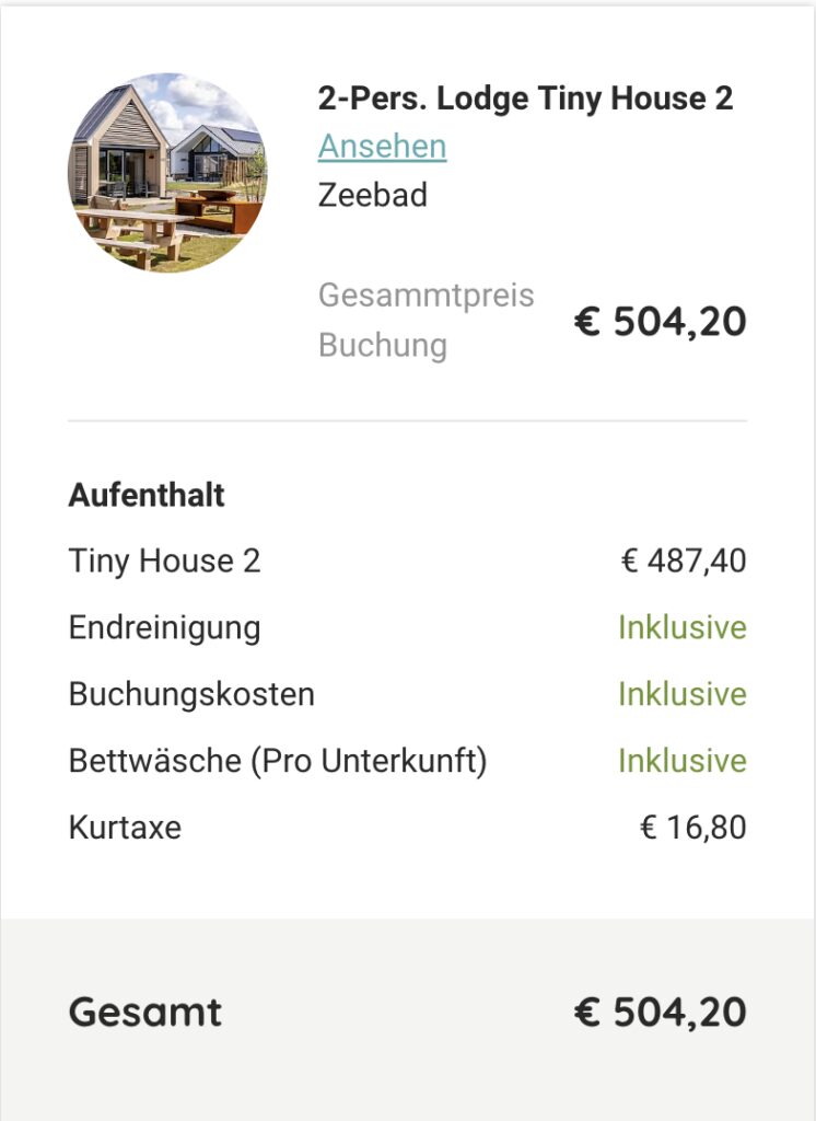 Nordsee Ferienhaus: 5 Tage Niederlande im strandnahen Tiny House ab 160€ p.P. (bei 2 Leuten)
