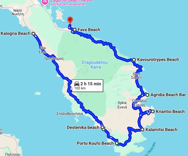 Beispielhafte Rundreise zu den Stränden von Sithonia