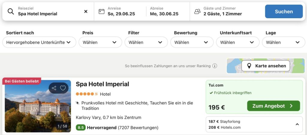 Wellness in Karlsbad – 3 Tage im 5* Hotel inklusive Halbpension, Wellness & Massage ab 159€ p.P.