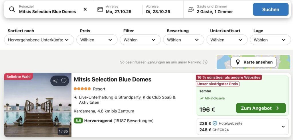 All Inclusive Urlaub auf Kos: Zimmer im 5* Hotel ab 105€ p.P.
