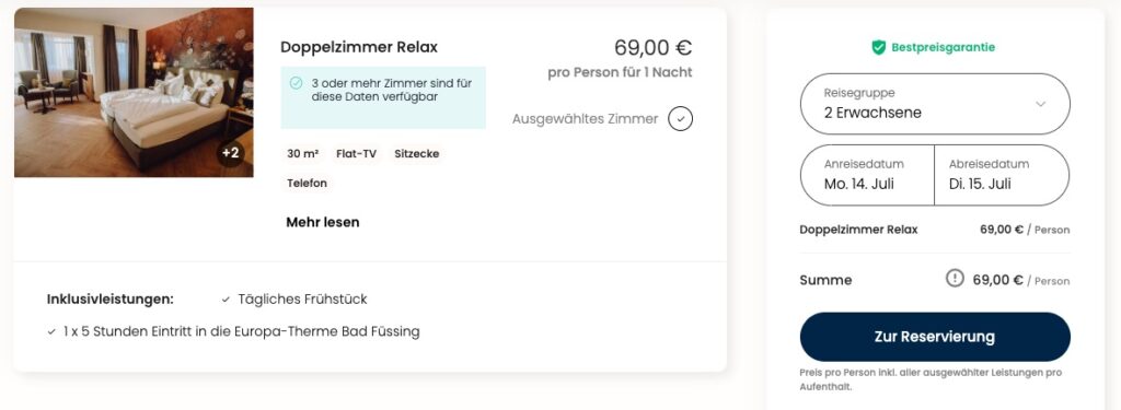 Bad Füssing Wellness: Hotel mit Frühstück & Eintritt in die Europa Therme für 79€ p.P. (DZ)