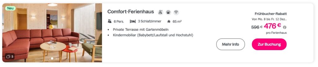Center Parcs Schnäppchen: erster Park in Dänemark (Neueröffnung) / 4 Tage ab 102€ p.P. (Vollbelegung)