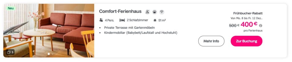 Center Parcs Schnäppchen: erster Park in Dänemark (Neueröffnung) / 4 Tage ab 102€ p.P. (Vollbelegung)