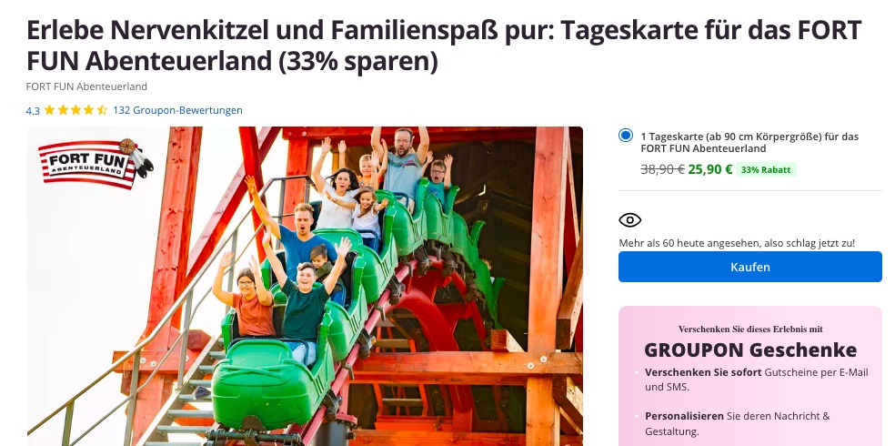 Freizeitpark Gutschein: 2 für 1 Ticket bei Brandt