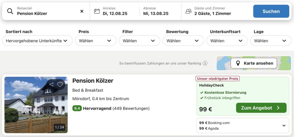Hängebrücke Geierlay – Unterkunft mit Frühstück ab 49€ p.P.