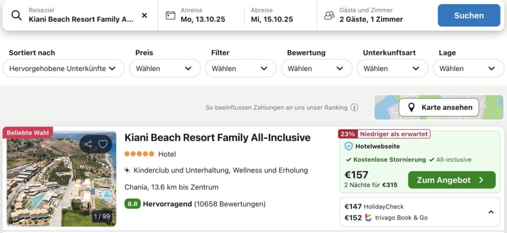 Kreta All Inclusive: 5* Hotel am Strand ab 61€ p.P. (DZ)