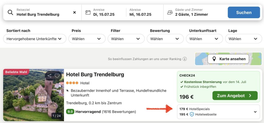 Kurzurlaub in Hessen: 4* Burghotel inkl. Frühstück ab 79,50€ p.P. (DZ)
