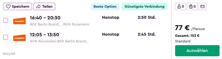Lappland Kurztrip: Hin & Rückflug nach Rovaniemi ab 117€