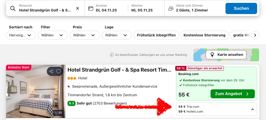 Romantikurlaub an der Ostsee: Hotelübernachtung ab 27€ p.P. (DZ)