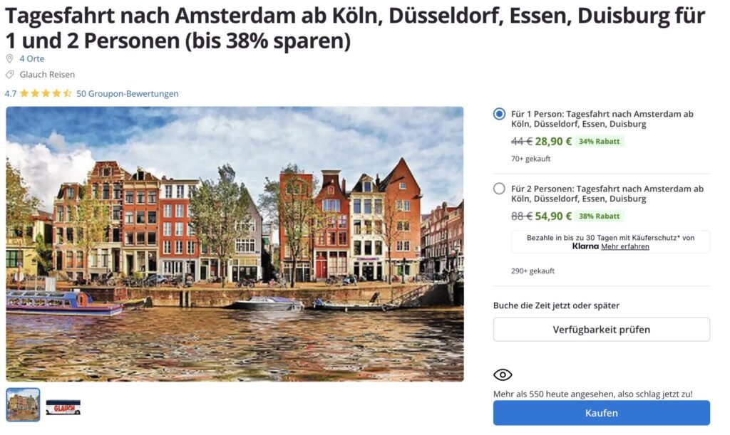 Tagesausflug nach Amsterdam: mit dem Bus ab 28€