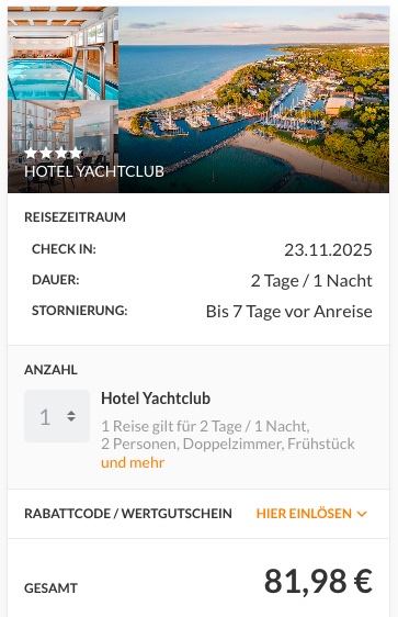 Urlaub am Timmendorfer Strand: 3 Tage im 4* Hotel inkl. Frühstück ab 82€ p.P. (DZ)