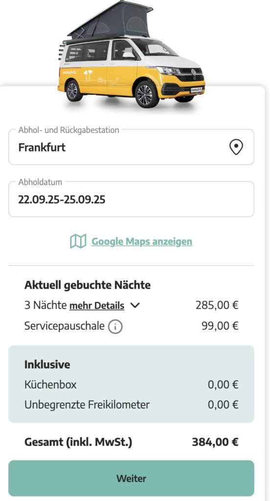 Wohnmobil Urlaub: 5 Tage im Camper ab 196€ p.P.