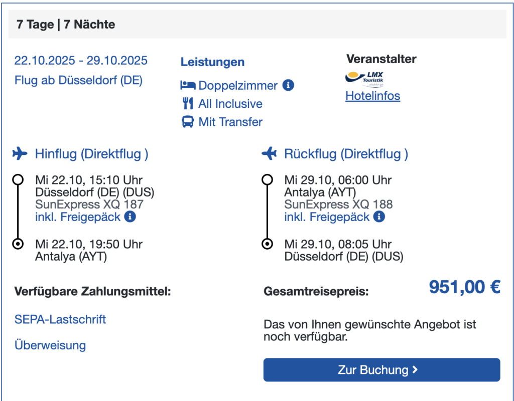Alanya Urlaub: 1 Woche im 5* Hotel mit All Inclusive, Flug und Transfer ab 421€ p.P.